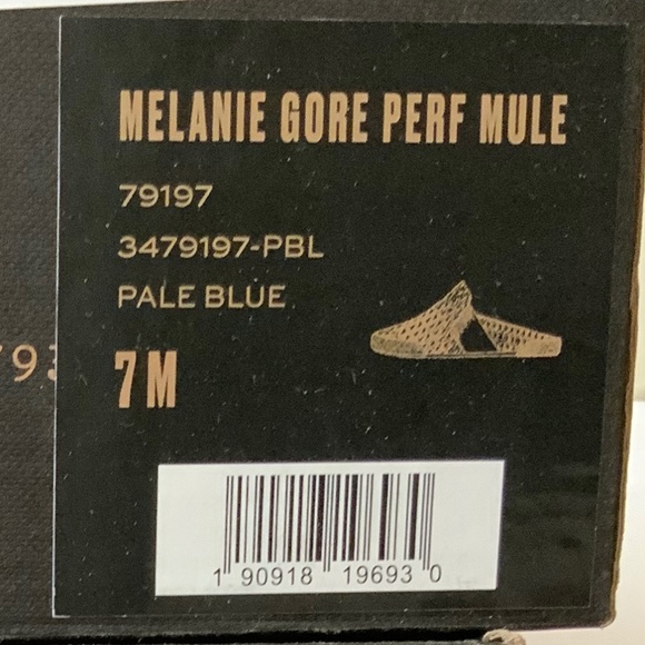 FRYE Melanie Gore Perforated Mule Sneaker Pale Blue Gray Leather Casual Flats - Picture 11 of 14